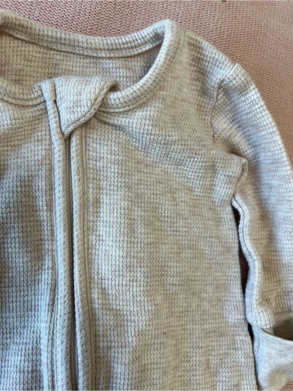 Colored Organics Zipper Pajamas - Oat 2